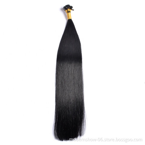 Factory Price Top Quality Raw Flat Tip Hair Natural Color Straight Hair Virgin Alibaba Remy Russian Hair Extensions